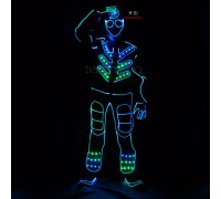 DMX 512 controlled led tron costume with led mask-led shoes cover-led gloves